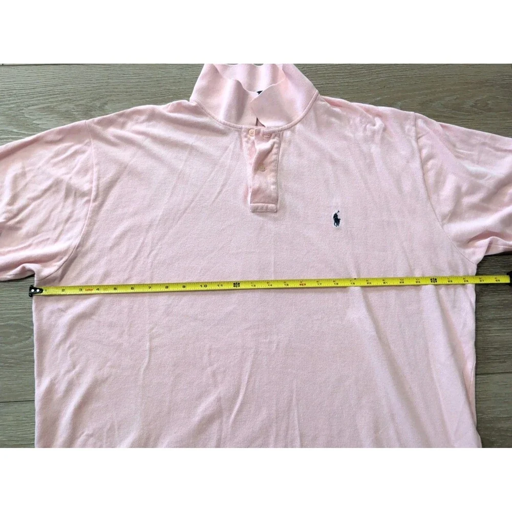 POLO RALPH LAUREN MEN's SIZE XXL LIGHT PINK POLO SHIRT W/PONY LOGO EUC